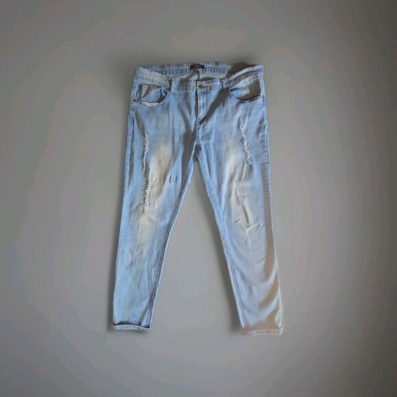 Bee & Ceci Women's Size 16 Blue Skinny Medium Wash Cotton Blend Stretch Jeans - Picture 3 of 4